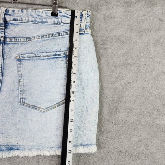 Womens Ava & Viv Blue Denim Shorts Cut Off Acid Wash Mid Rise Plus Size 20W - Picture 6 of 9